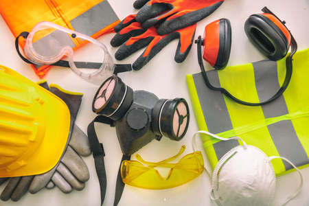 A collection of construction PPE